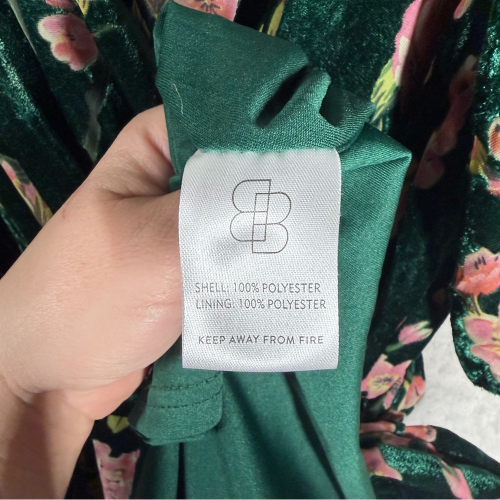 Baltic Born Uma Velvet Maxi Dress Size XXL Emerald Green Floral Romantic Elegant - Picture 10 of 11